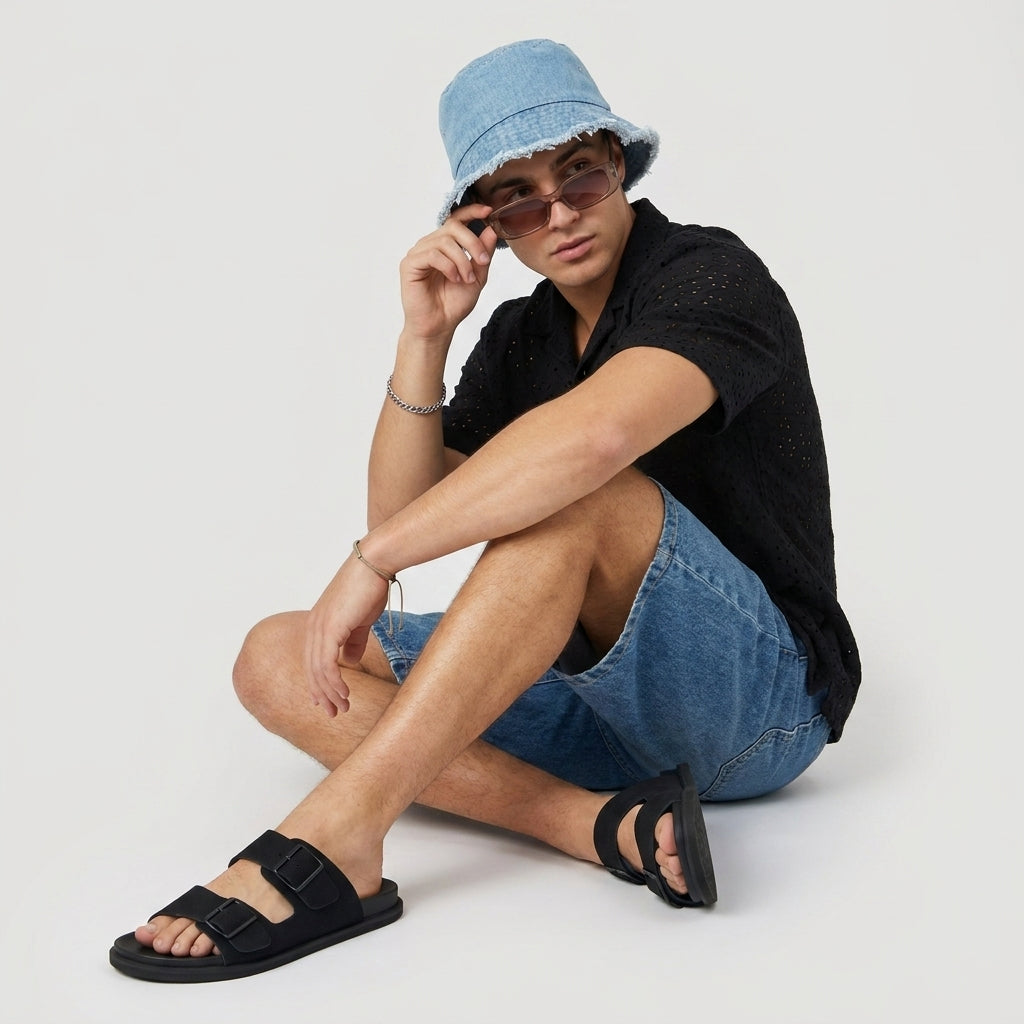 Alpha Genuine Leather Mens Sandals - view 8