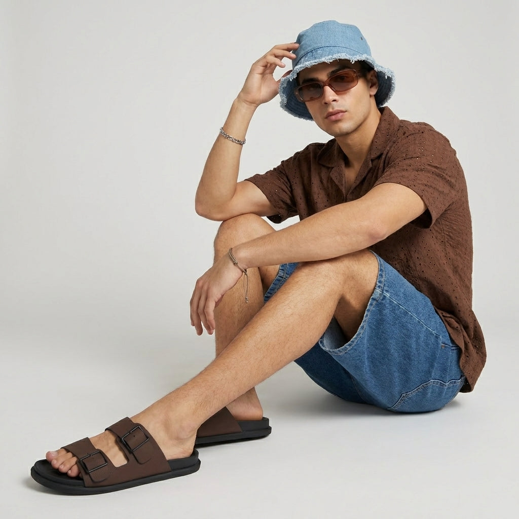 Alpha Genuine Leather Mens Sandals - view 19