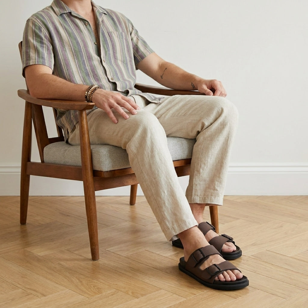 Alpha Genuine Leather Mens Sandals - view 18