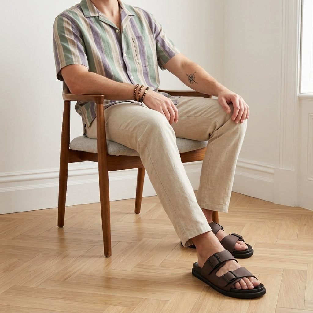 Alpha Genuine Leather Mens Sandals - view 20