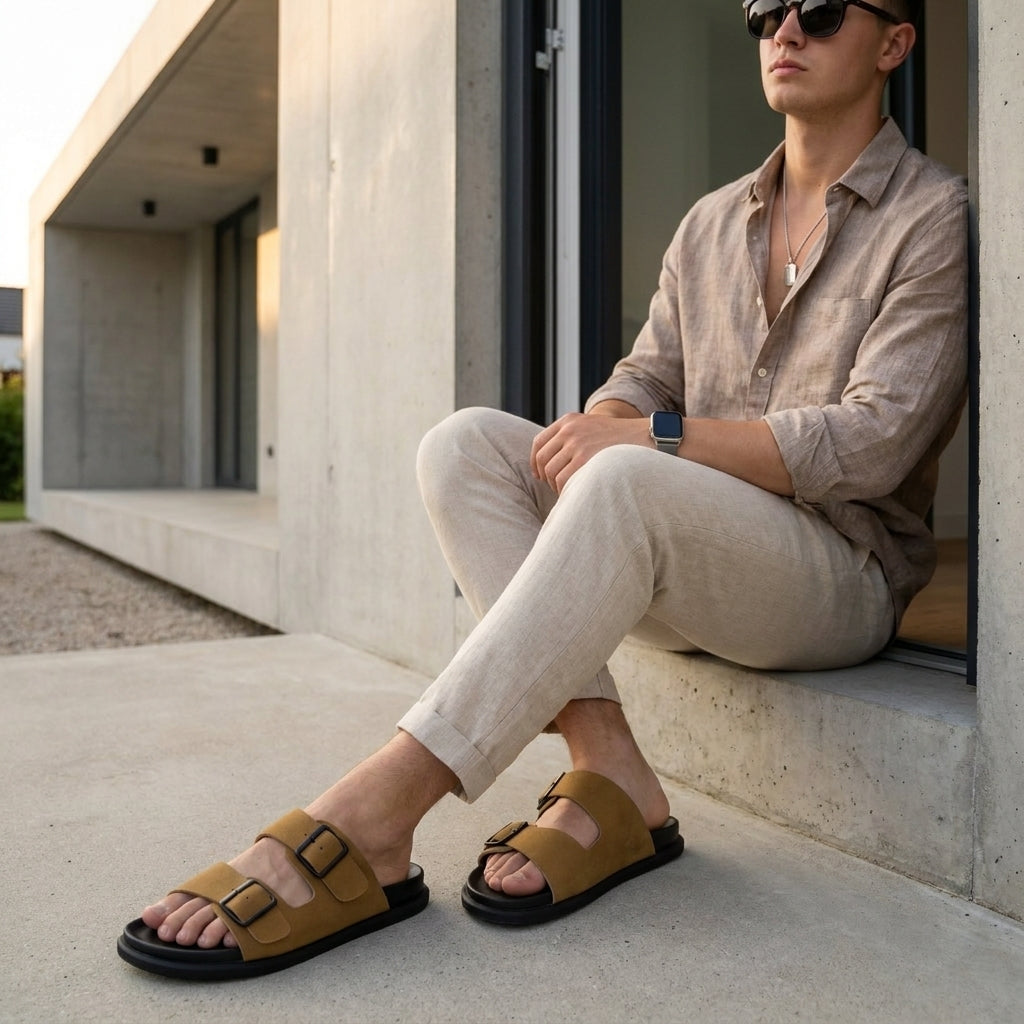 Alpha Genuine Leather Mens Sandals - view 30