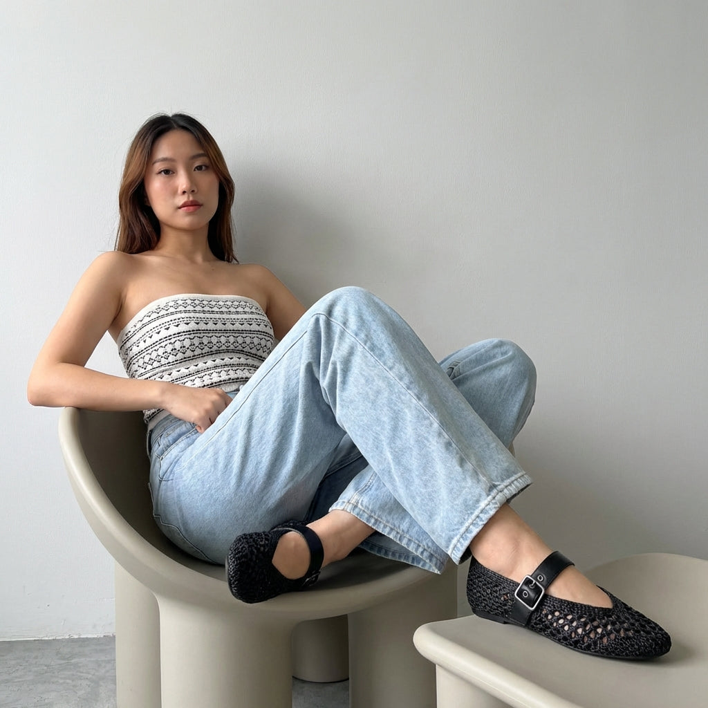 Gabby Woven Mary Jane Flats - view 8