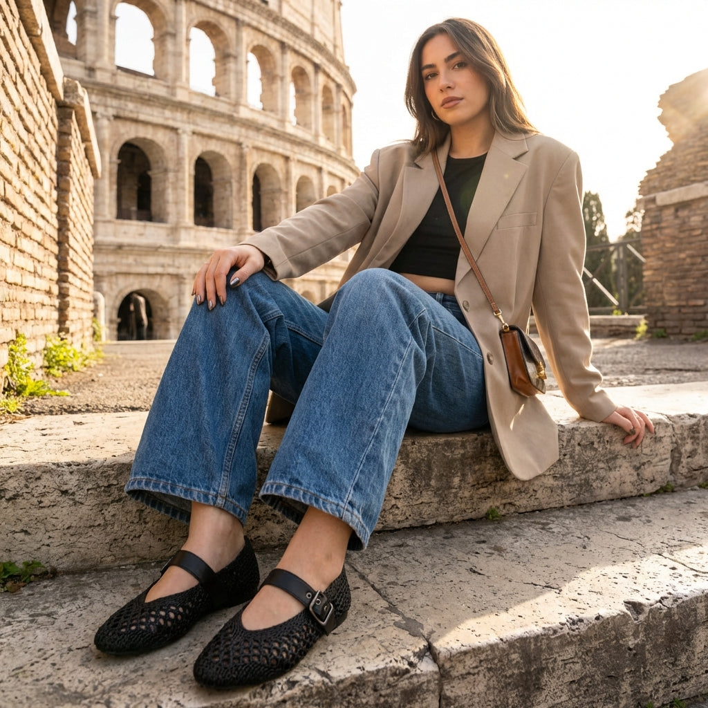 Gabby Woven Mary Jane Flats - view 10