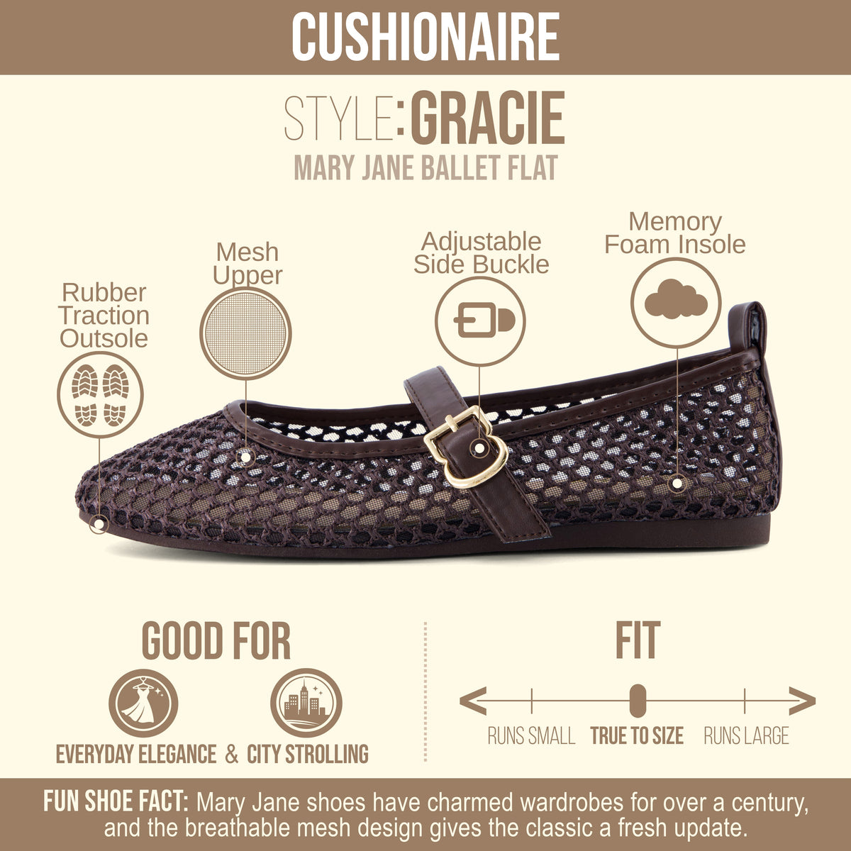 Gracie Mesh Mary Jane Flats - view 11