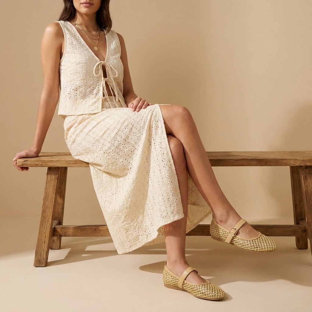 Gracie Mesh Mary Jane Flats - view 34