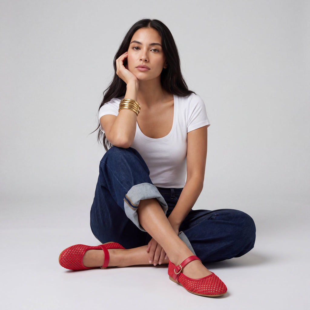 Gracie Mesh Mary Jane Flats - view 46