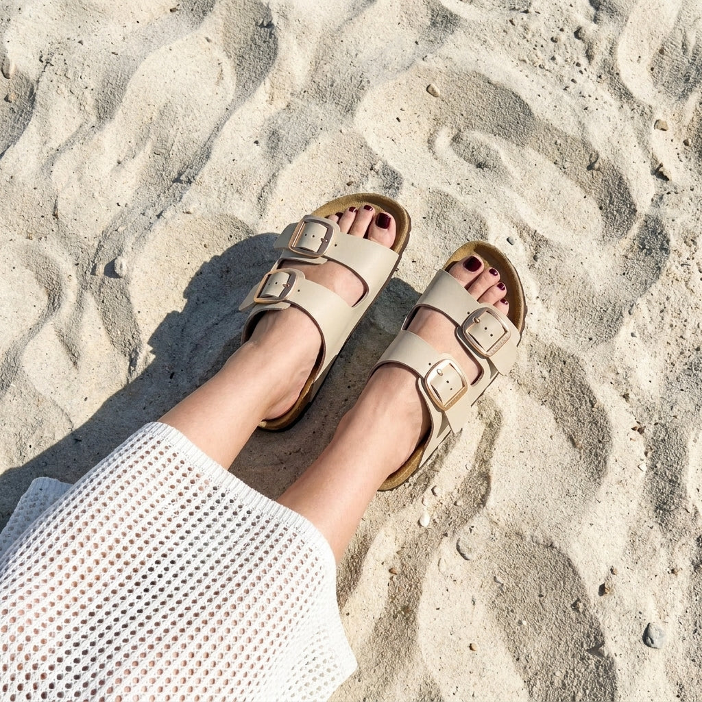 Laz Genuine Suede Slides - view 2