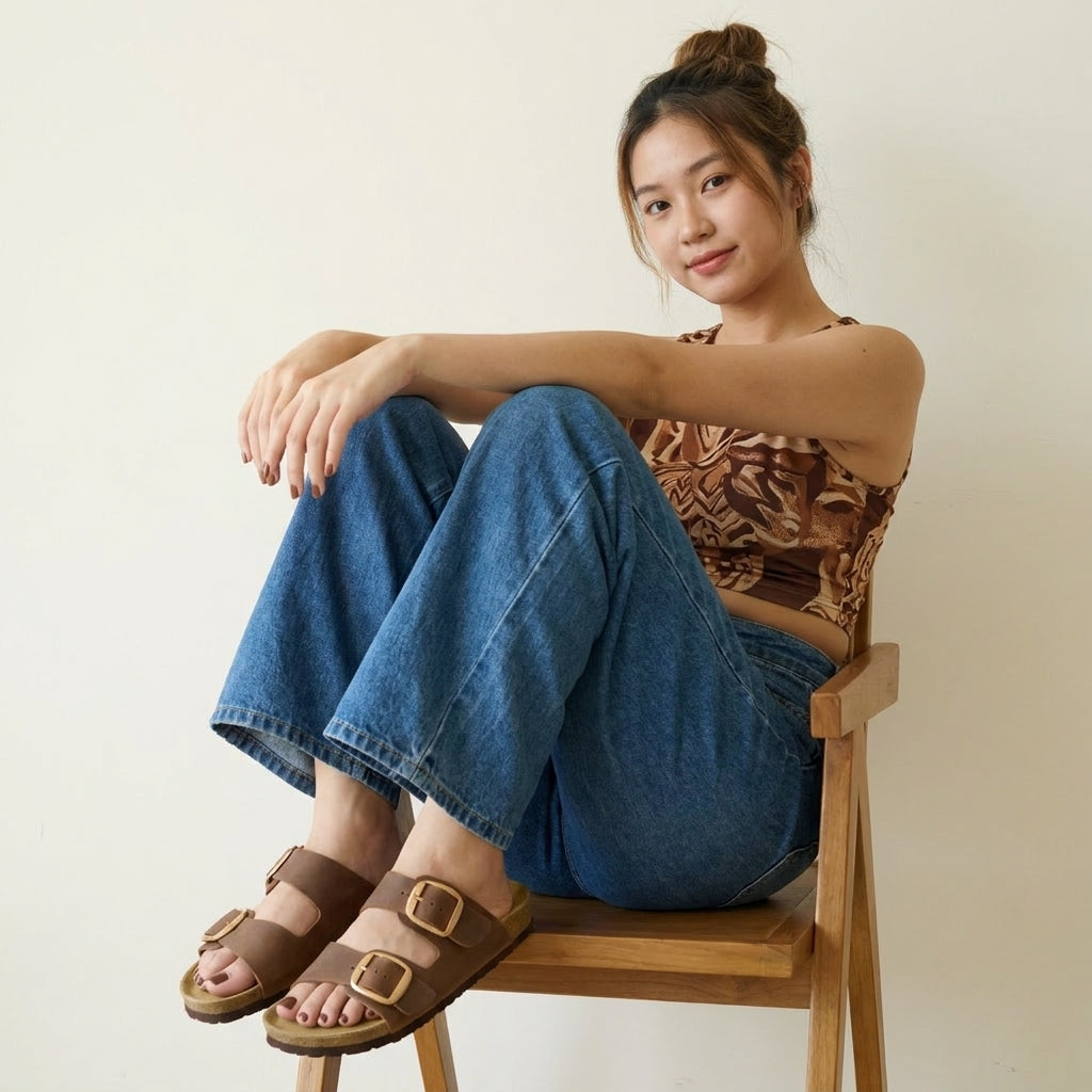 Laz Genuine Suede Slides - view 58