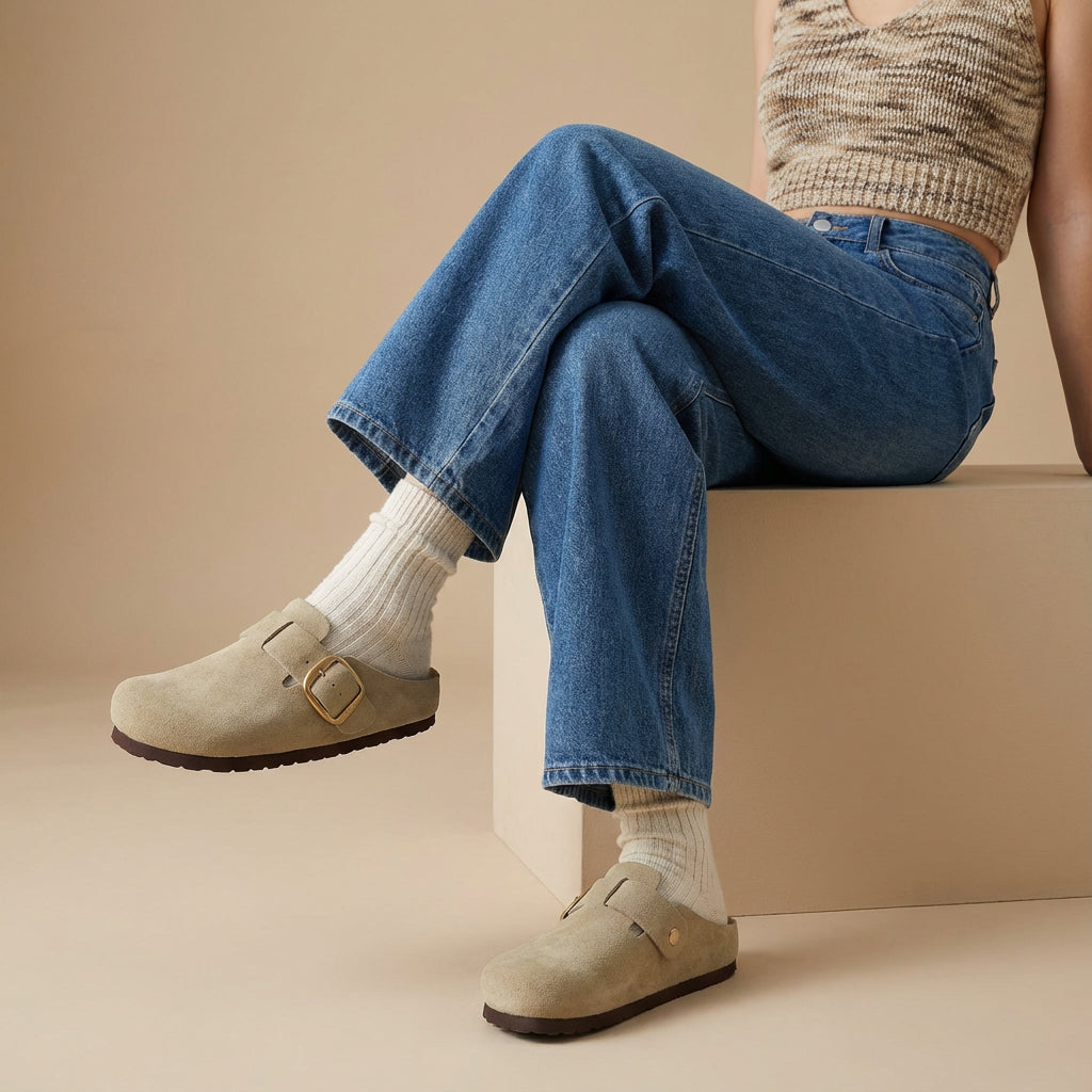 Rusty Leather Clogs - view 2