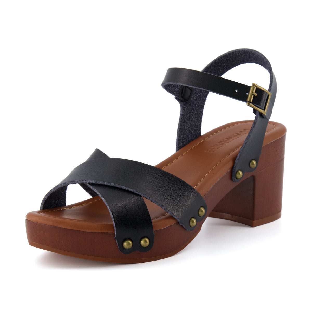 Slate Faux Wood Sandals - view 2