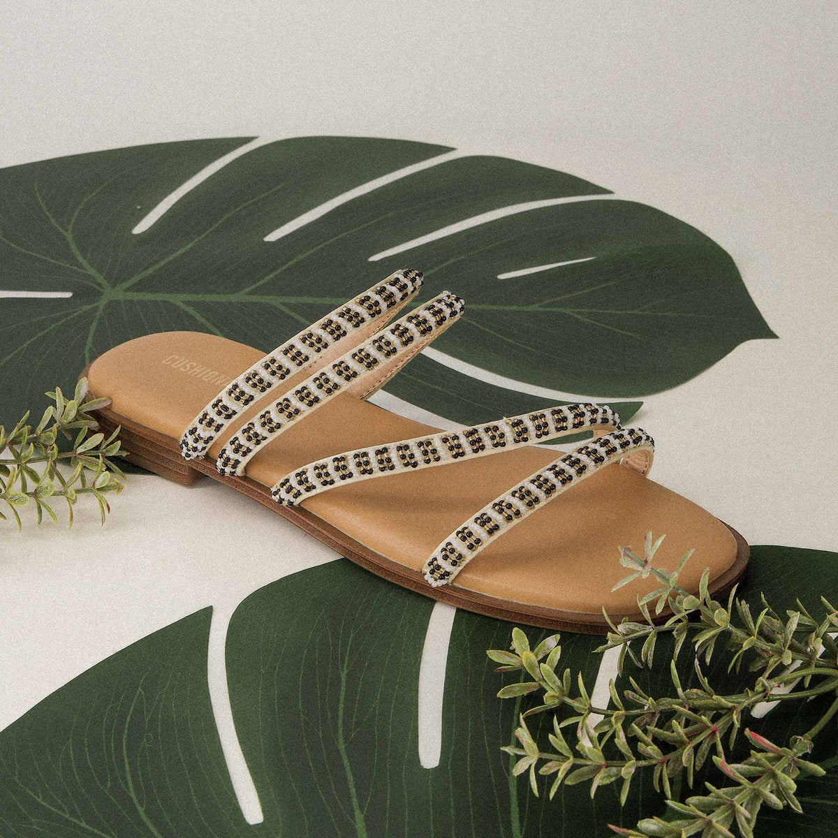 Vivid Beaded Flat Sandal - view 1