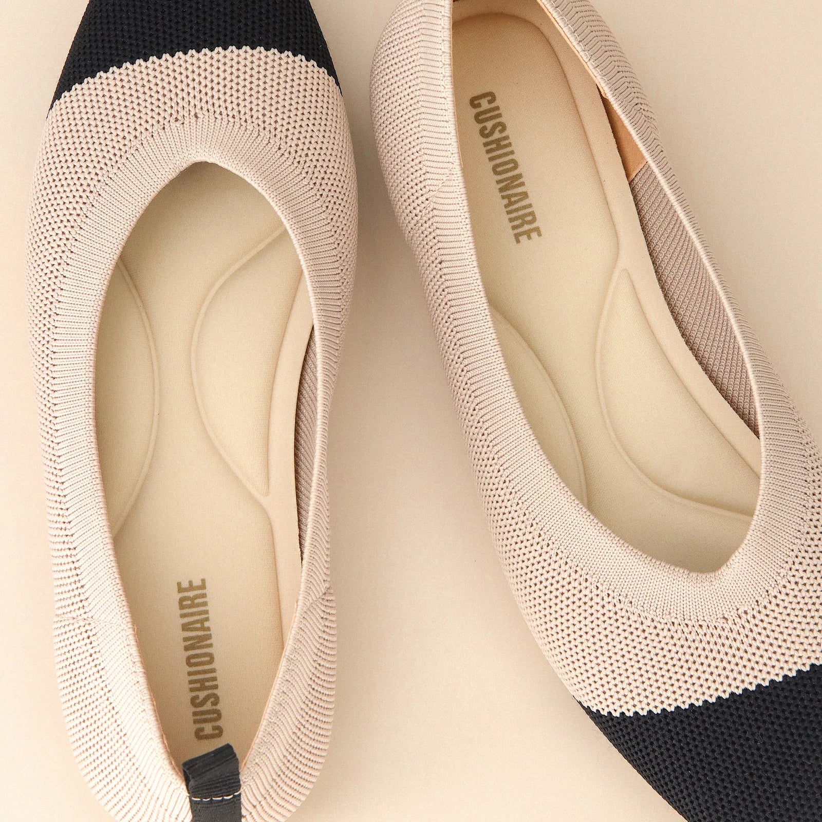Close-up of soft flats and their insole